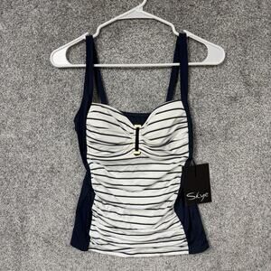 Skye Tankini Top M Nautical Coastal Grandmacore Yacht Club Old Money Resortwear